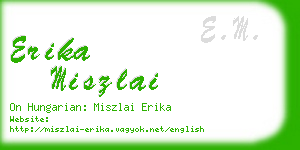 erika miszlai business card